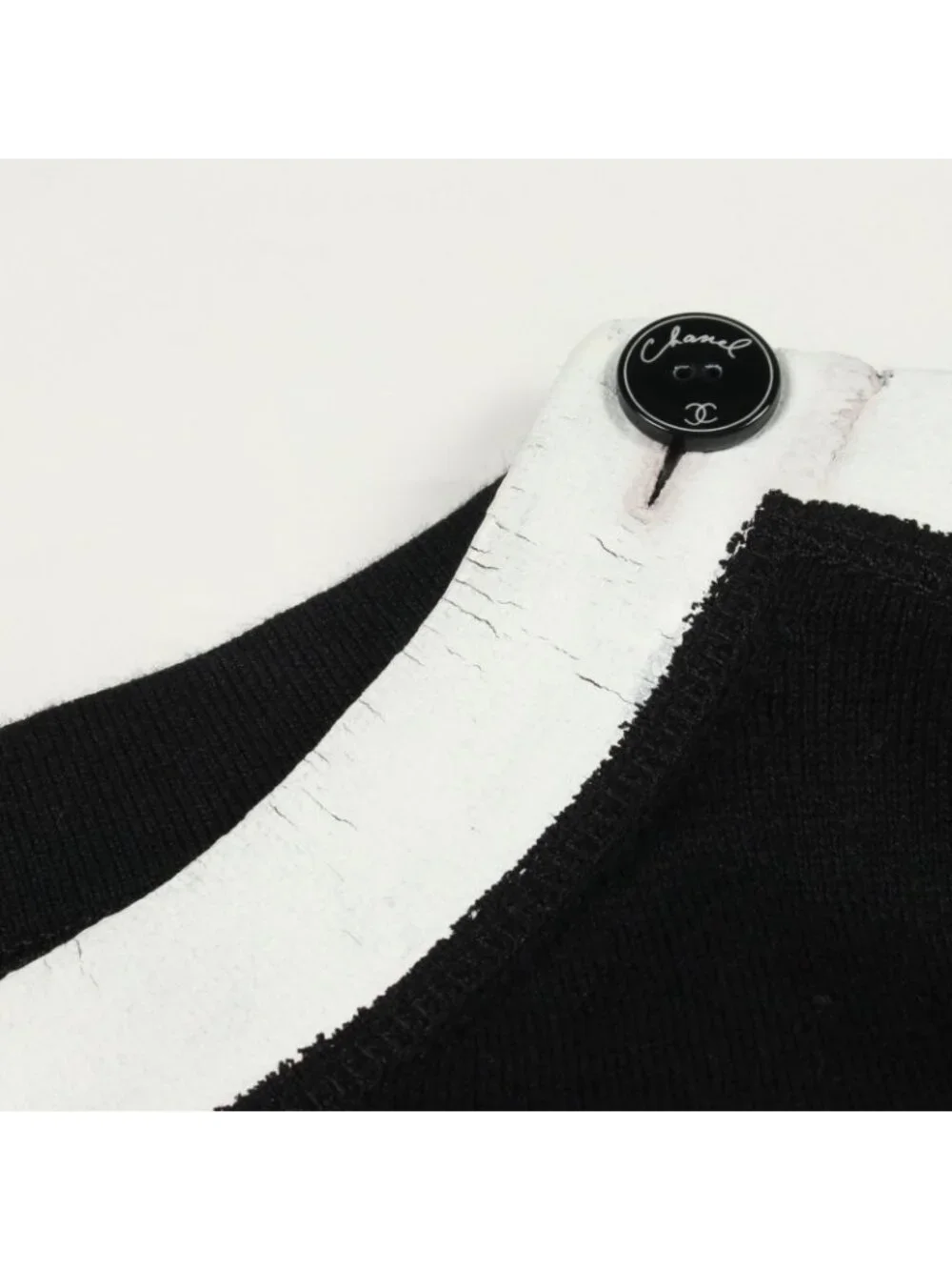 Chanel Short Sleeve T-Shirt CC Logo Button Cotton